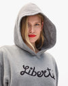 Clare V. - Hoodie in Grey Melange Embroidered Liberté