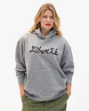 Clare V. - Hoodie in Grey Melange Embroidered Liberté