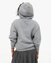 Clare V. - Hoodie in Grey Melange Embroidered Liberté