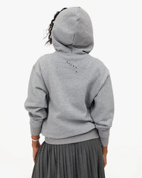 Clare V. - Hoodie in Grey Melange Embroidered Liberté