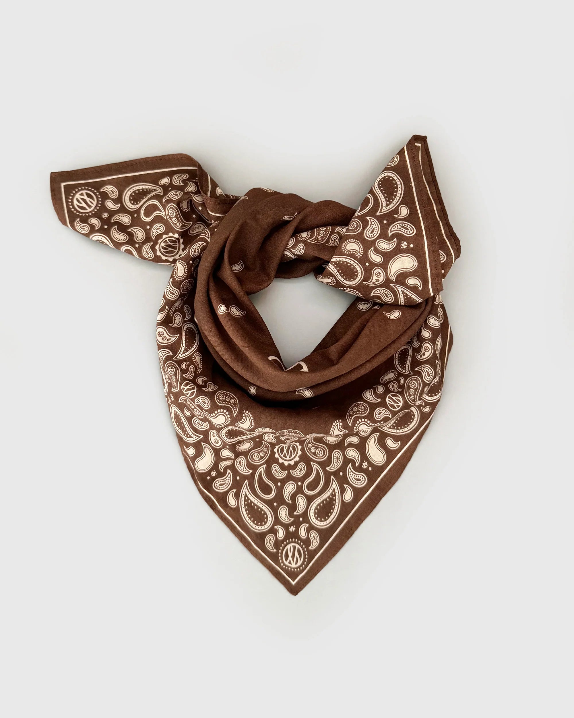 lescarf - Cotton Paysley Scarf in Brown