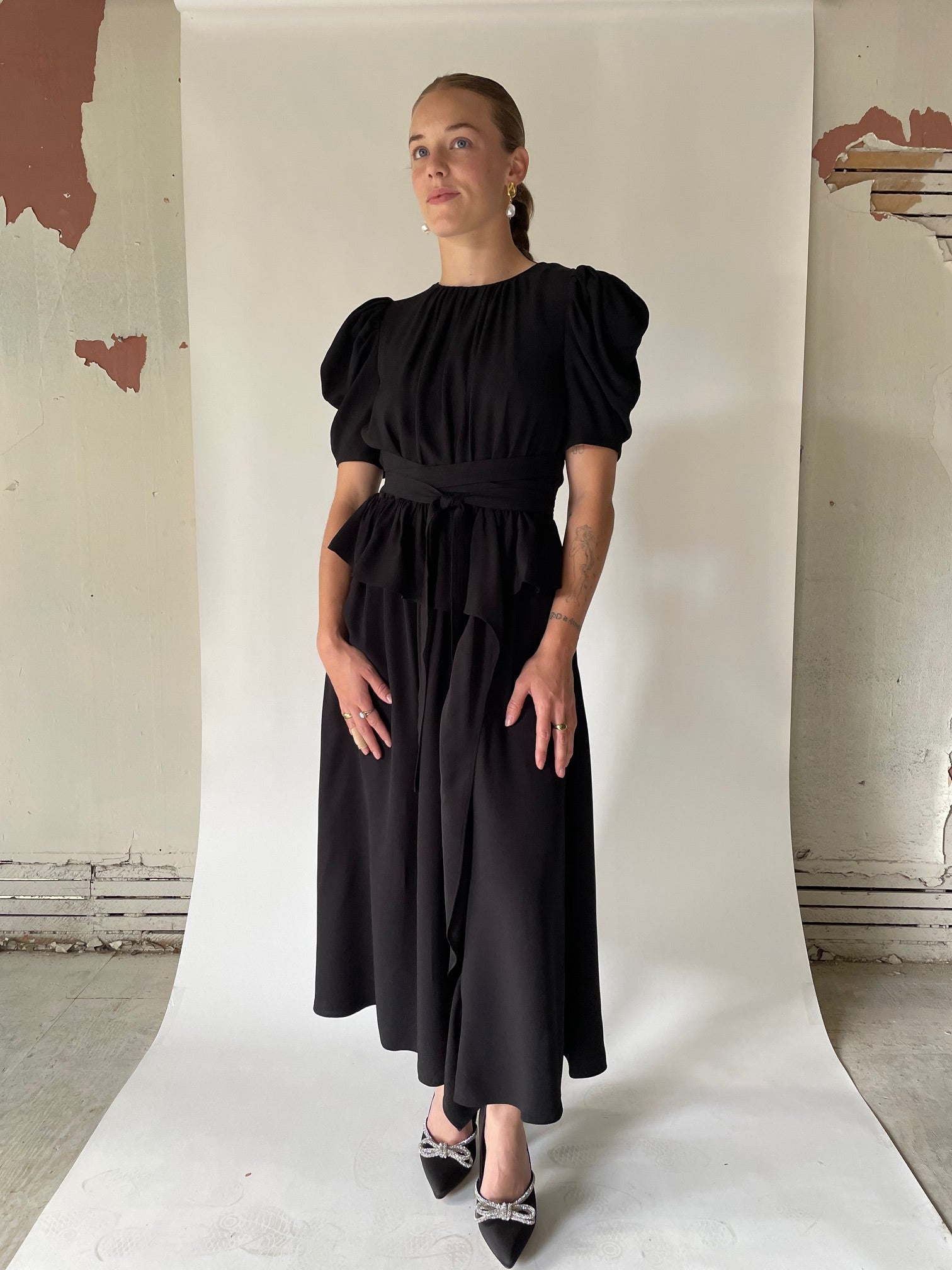 Ulla Johnson - Marion Dress in Noir Bernstein & Gold Ulla Johnson - Marion Dress in Noir Bernstein & Gold