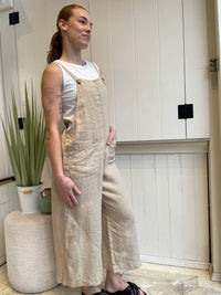 Velvet - Isabel - Woven Linen Patch Pocket Jumpsuit