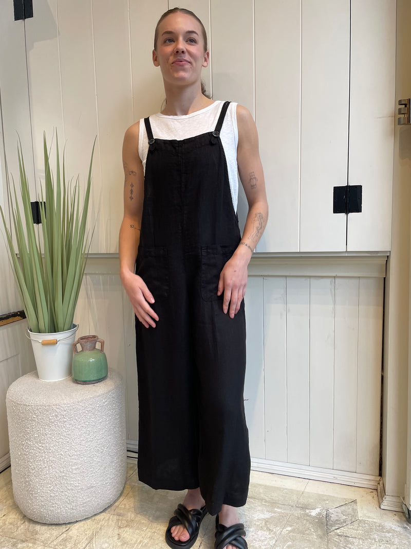 Velvet - Isabel - Woven Linen Patch Pocket Jumpsuit