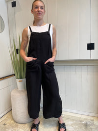 Velvet - Isabel - Woven Linen Patch Pocket Jumpsuit