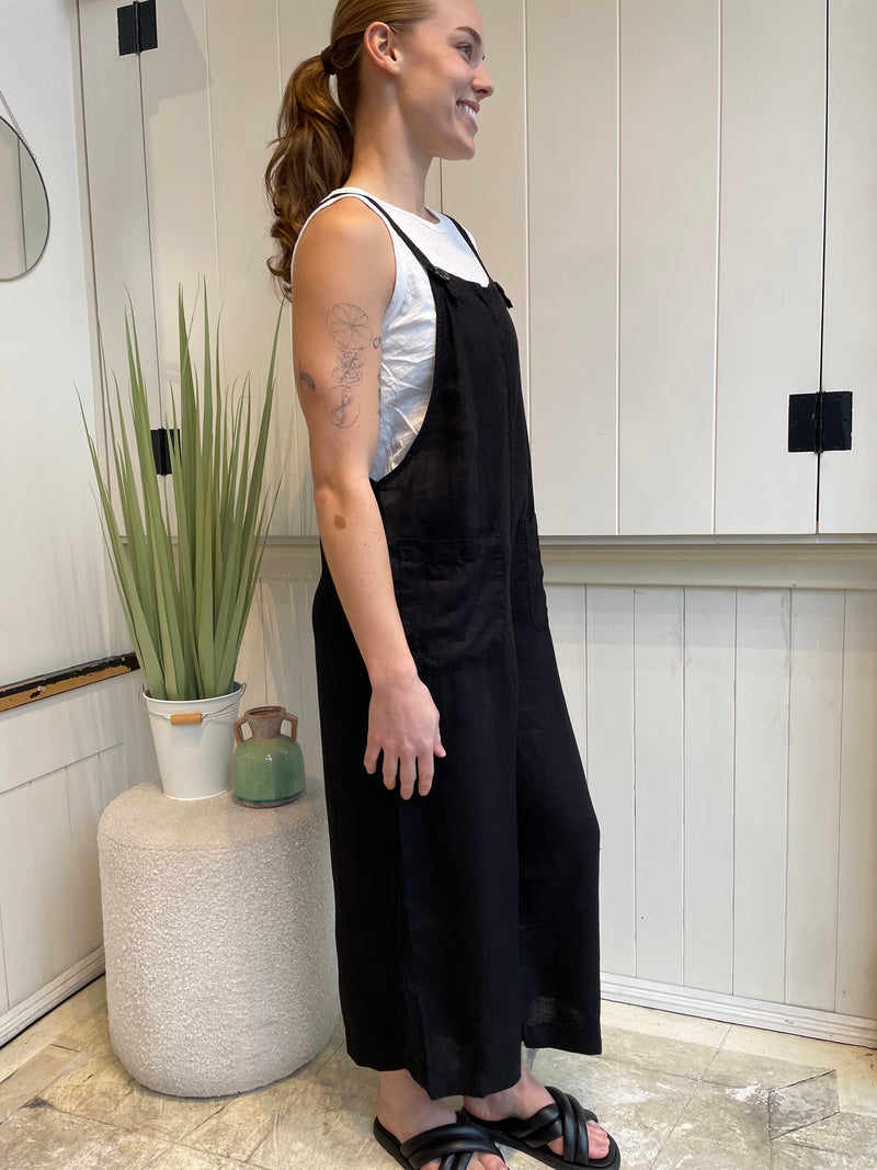 Velvet - Isabel - Woven Linen Patch Pocket Jumpsuit