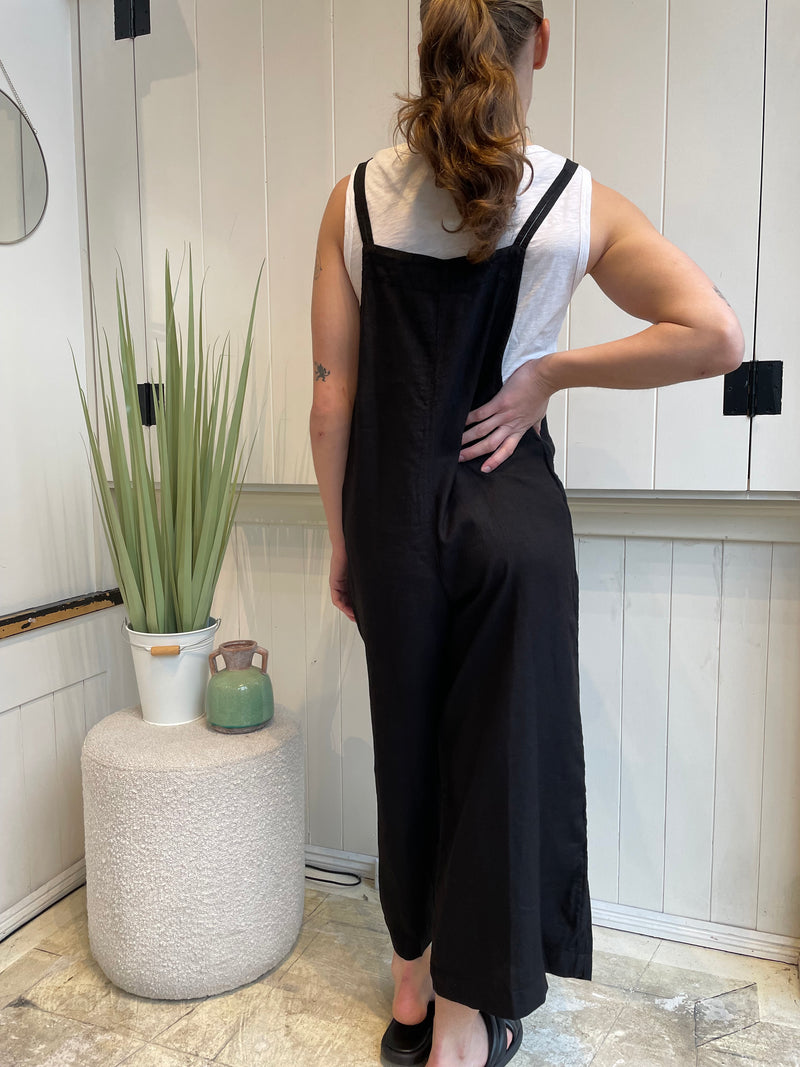 Velvet - Isabel - Woven Linen Patch Pocket Jumpsuit