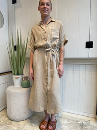 Velvet - Sandra - Woven Linen Button Up Dress