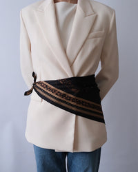 lescarf - Zodiac Gemini Scarf in Black & Mocha Mousse