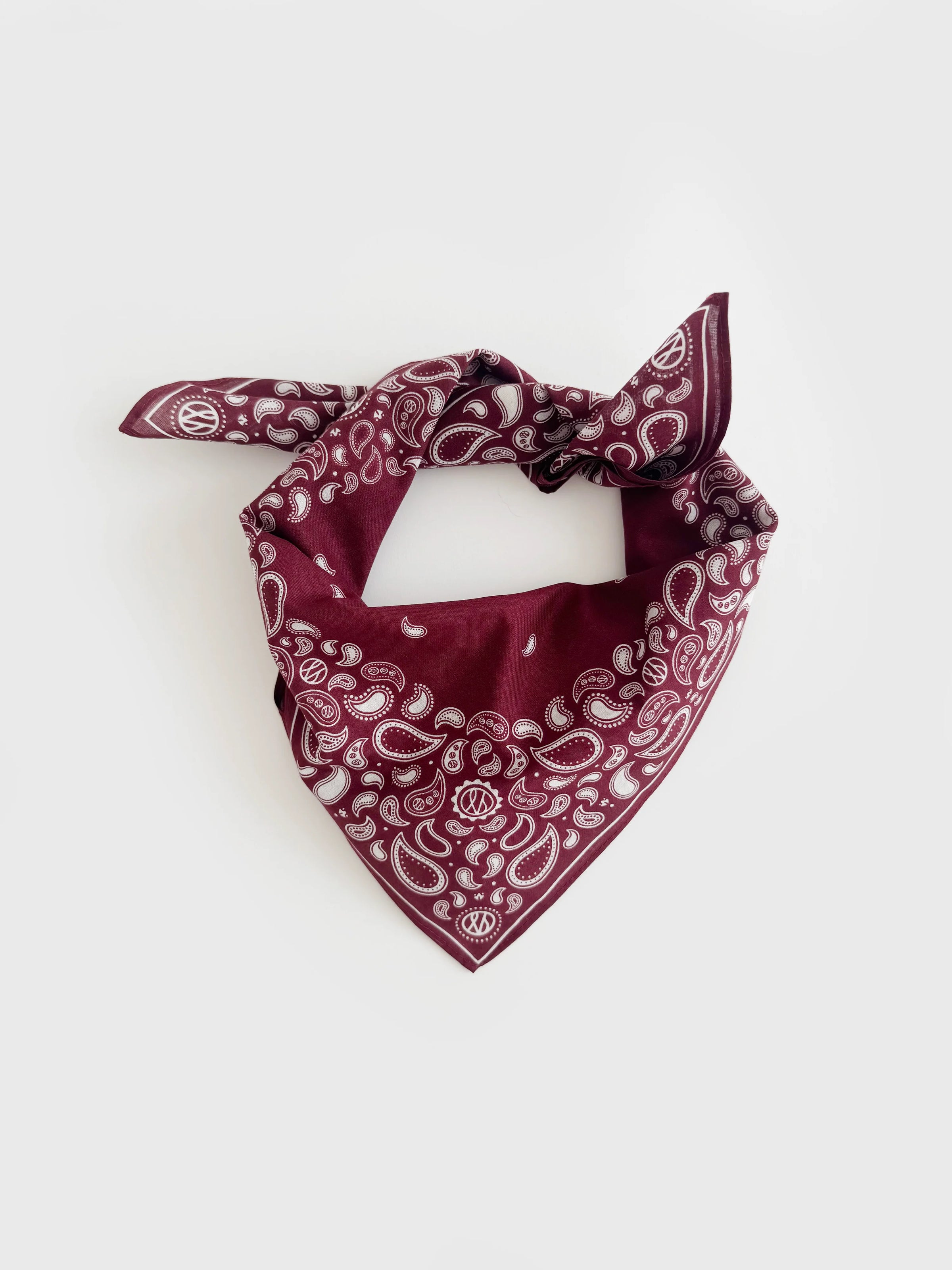 lescarf - Cotton Paisley Scarf in Wine Red