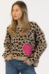 Lyla & Luxe - Jessie Animal Pullover in Camel/Black