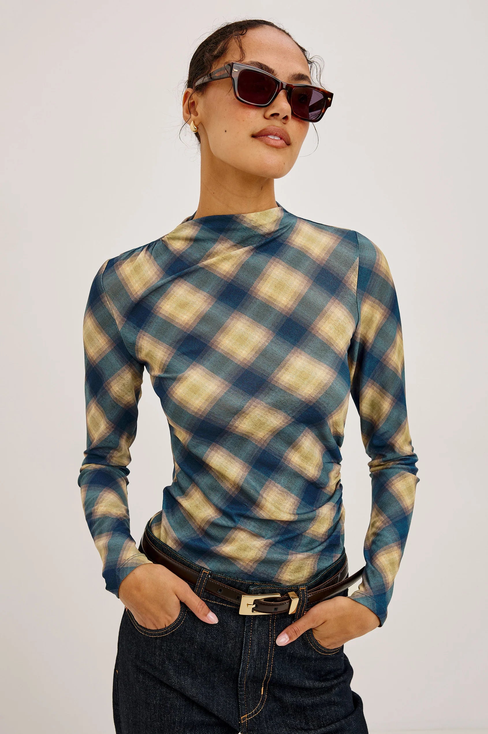 Rails - Joelle Top - Navy Sage Plaid