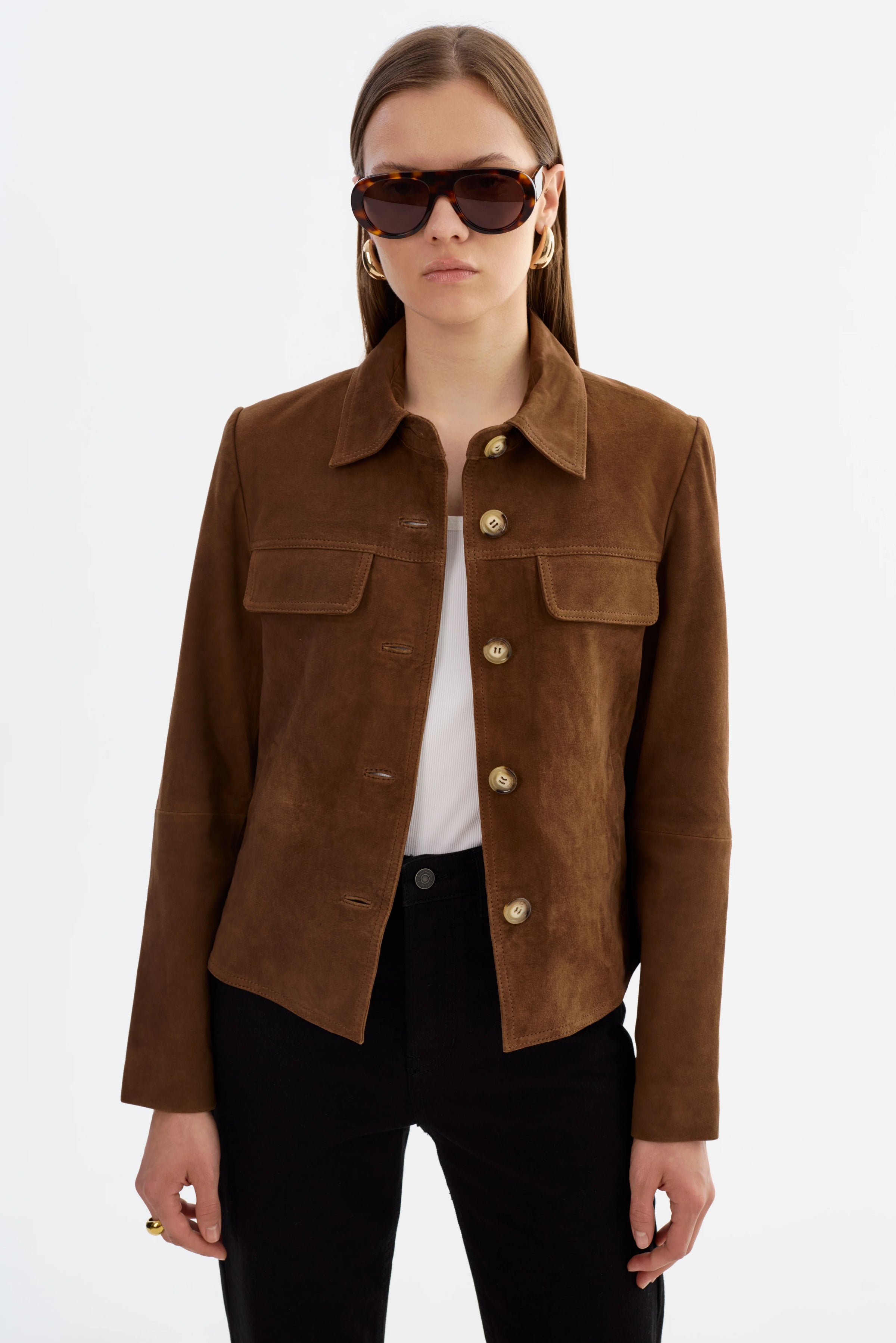 LAMARQUE - Jolene - Suede Jacket in Brown