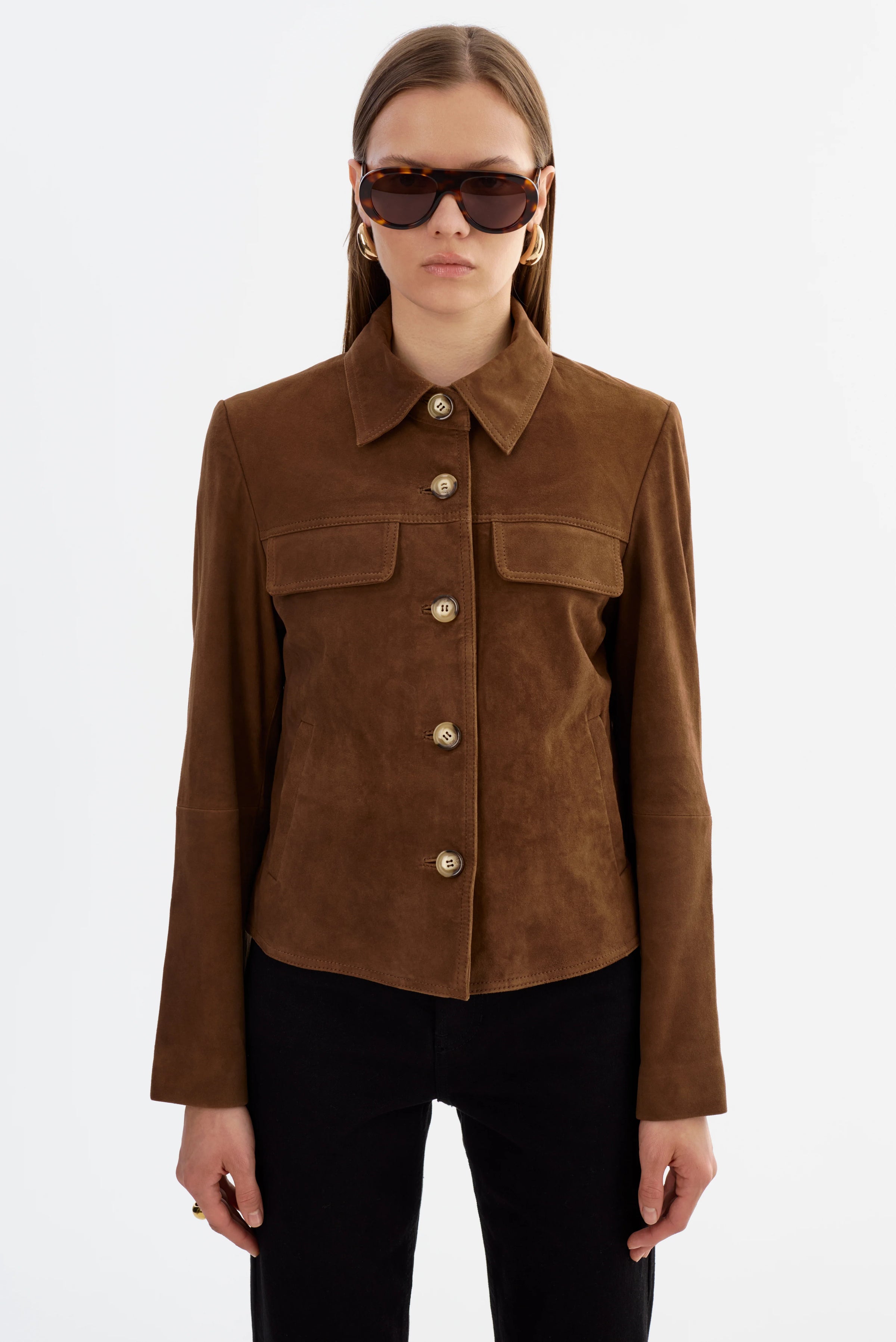 LAMARQUE - Jolene - Suede Jacket in Brown