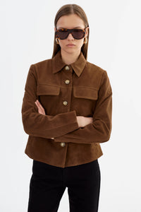 LAMARQUE - Jolene - Suede Jacket in Brown