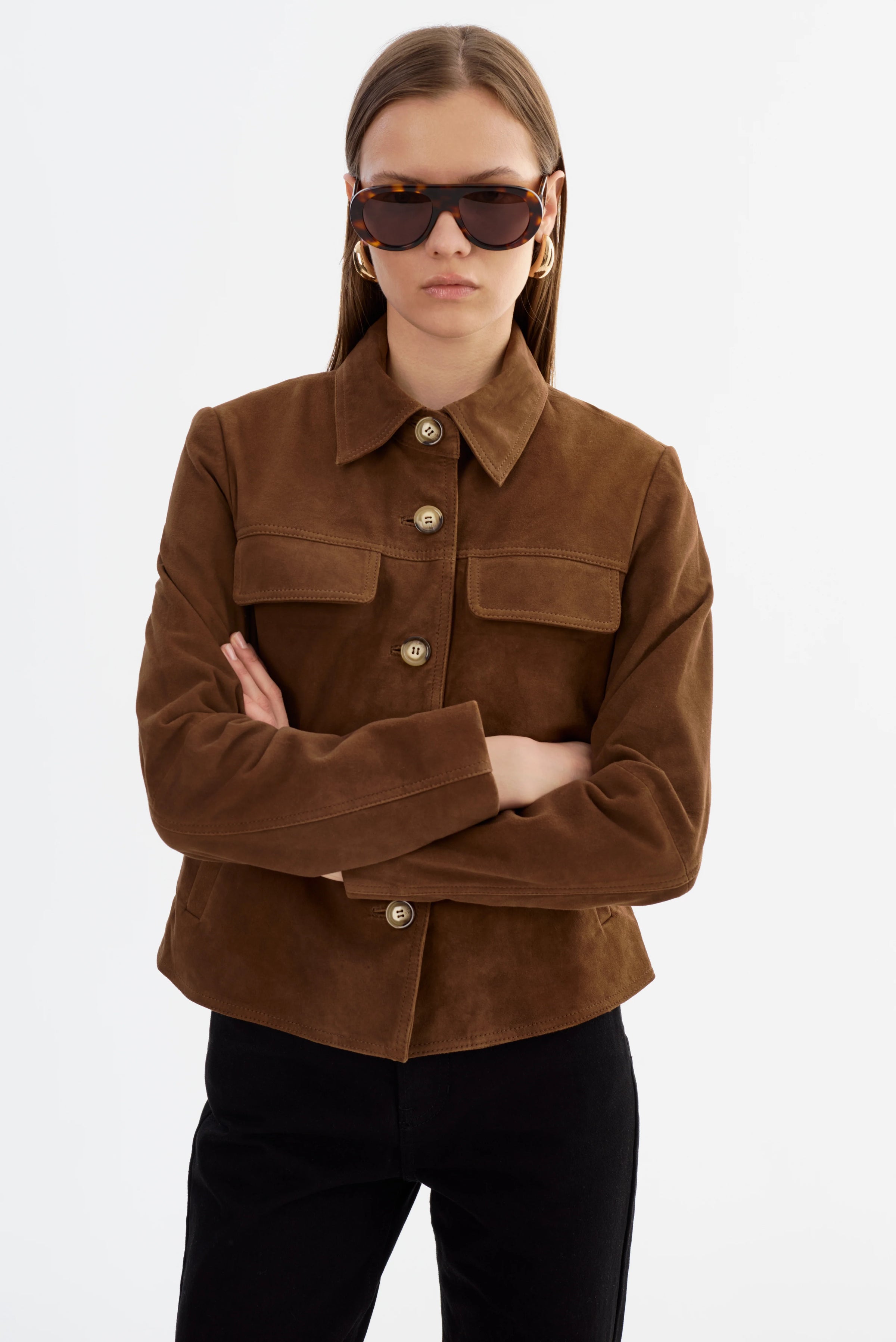 LAMARQUE - Jolene - Suede Jacket in Brown