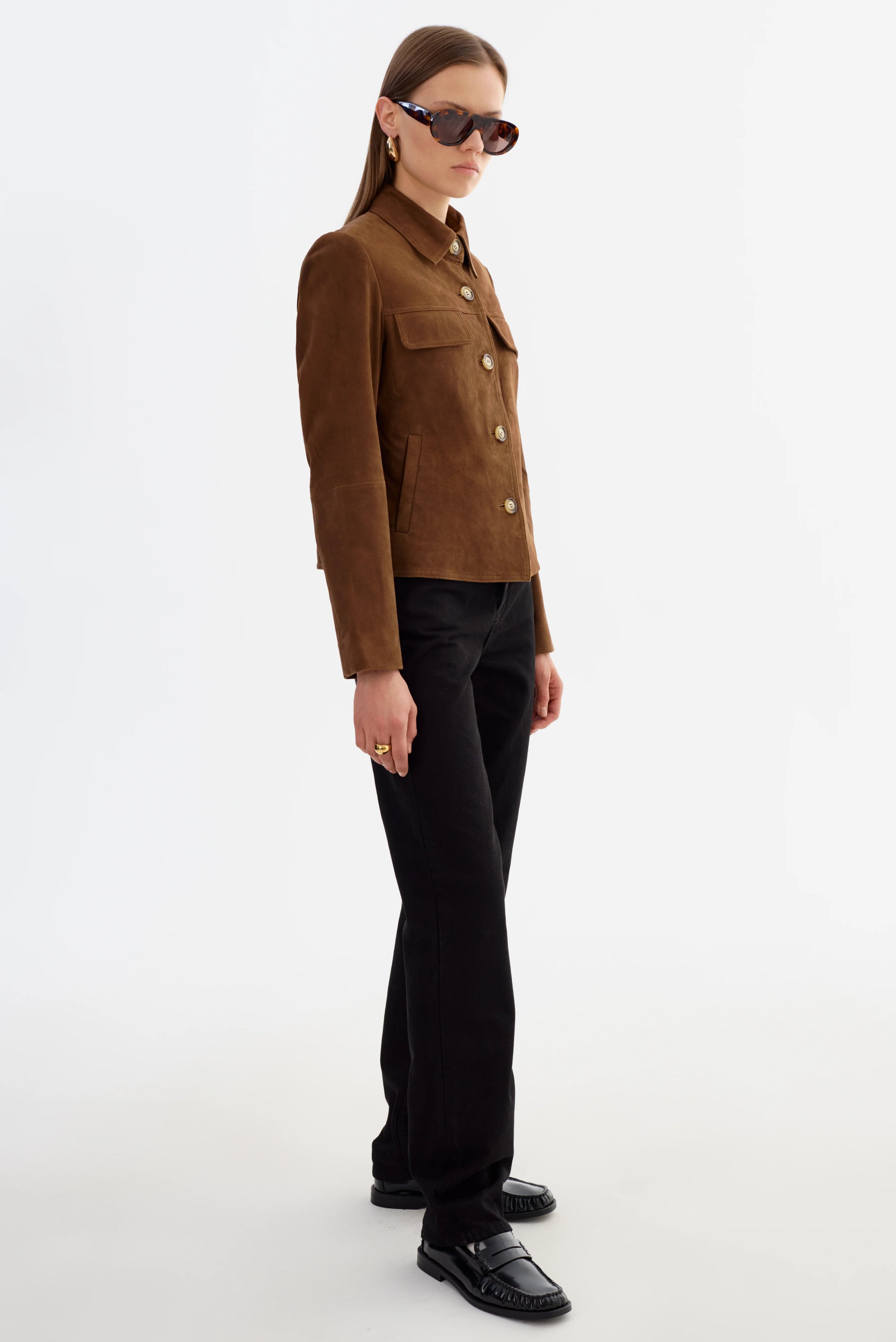 LAMARQUE - Jolene - Suede Jacket in Brown