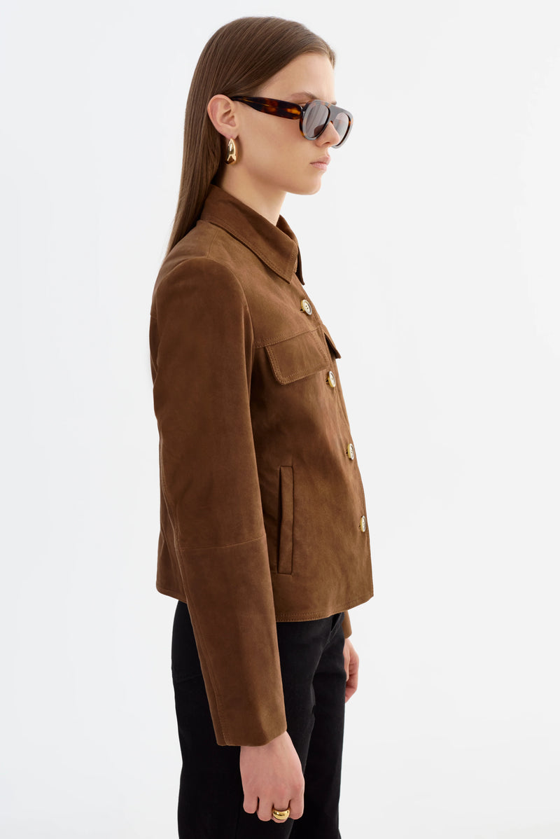 LAMARQUE - Jolene - Suede Jacket in Brown