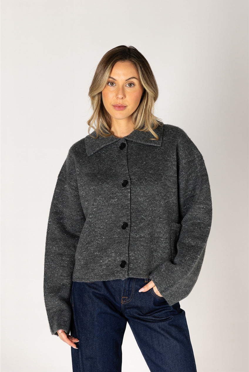 Lyla & Luxe - Jonah - Luxe Short Collar Coat in Castlerock