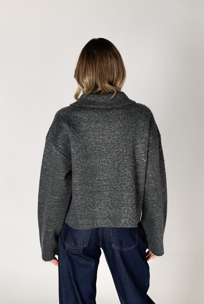 Lyla & Luxe - Jonah - Luxe Short Collar Coat in Castlerock