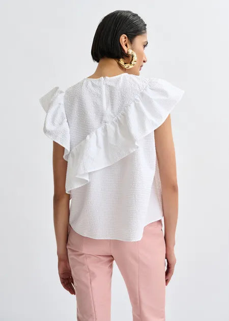 Essentiel Antwerp - JooJoo Asymmetrical Top in White