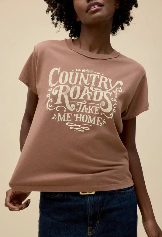 DAYDREAMER - John Denver Country Road GF Tee in Mocha Mousse