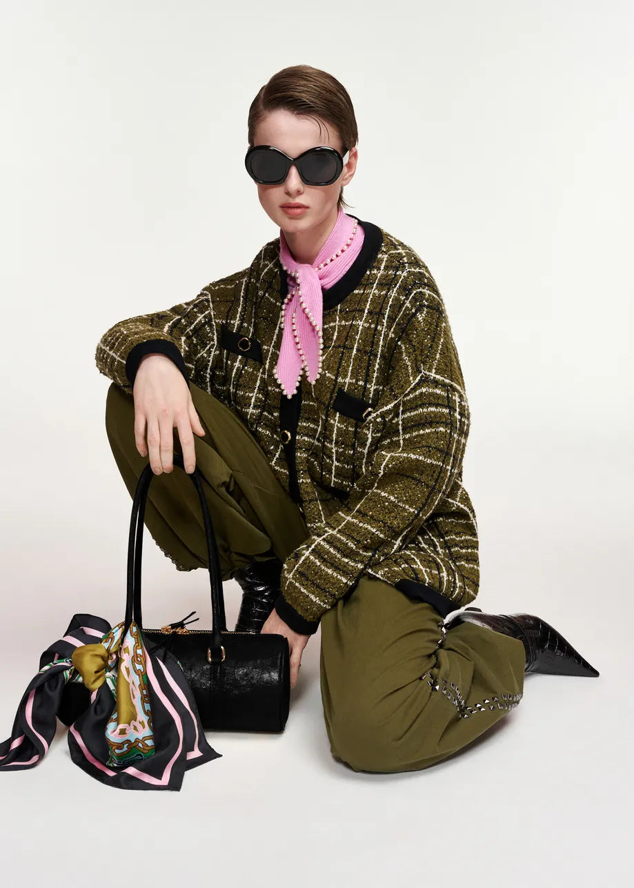Essentiel Antwerp - Kannel Pocket Knit Jacket in Dusty Green