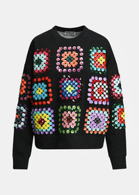 Essentiel Antwerp - Karnaval Embroidered Sweatshirt in Charcoal Chic