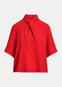 Essentiel Antwerp - Kassie Scarf-like Collar Top in Firestarter