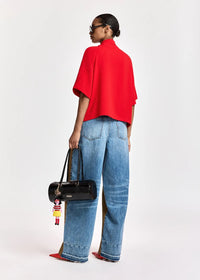 Essentiel Antwerp - Kassie Scarf-like Collar Top in Firestarter