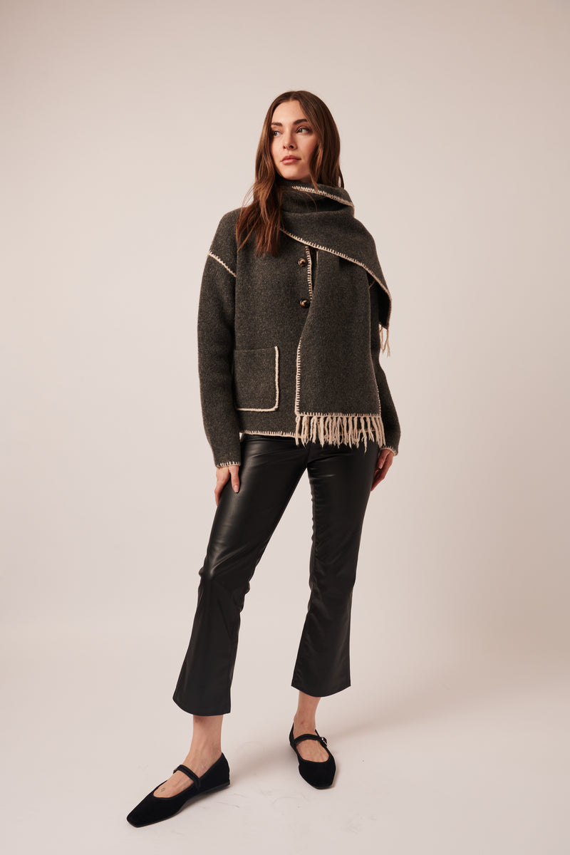 LINE Knitwear - Kingsley - Cardigan Jacket with Scarf