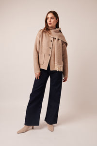 LINE Knitwear - Kingsley - Cardigan Jacket with Scarf