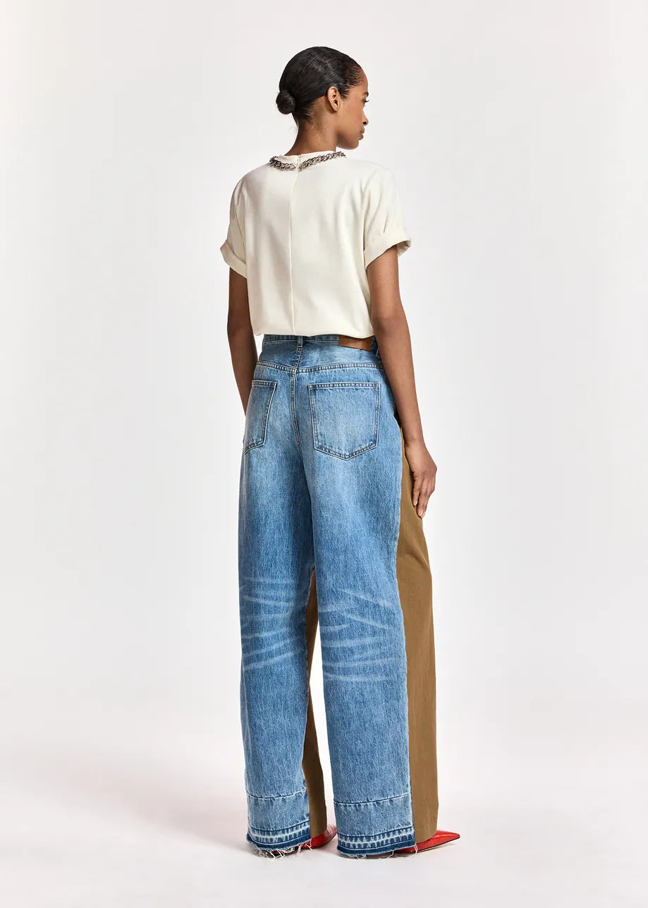 Essentiel Antwerp - Krisp Fabric Mix Jeans in Camel Club