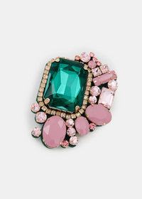 Essentiel Antwerp - Kube Stones Brooch in Forest Whisper