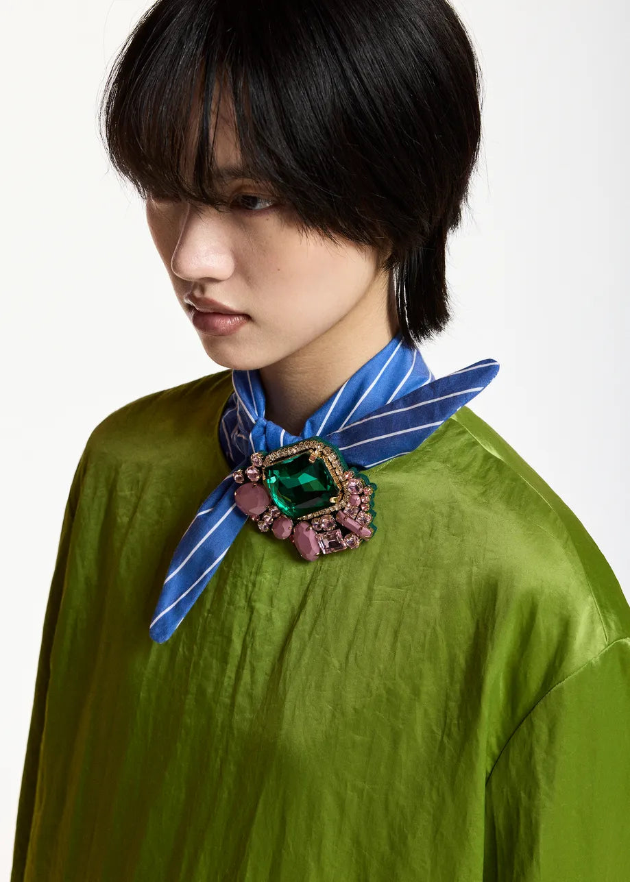 Essentiel Antwerp - Kube Stones Brooch in Forest Whisper