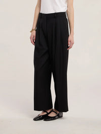 Velvet - Karsyn Wool Blend Twill Pant in Black