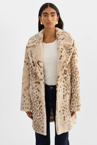 LAMARQUE - Linnea Leo Far Fur Coat in Beige Leopard