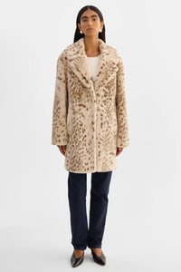 LAMARQUE - Linnea Leo Far Fur Coat in Beige Leopard
