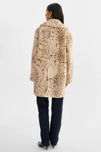 LAMARQUE - Linnea Leo Far Fur Coat in Beige Leopard