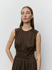 Sofie Schnoor - LINSW Maxi Dress in Intense Brown