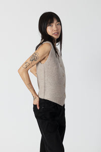 Lyla & Luxe - Lolly - Button Front Vest in Driftwood