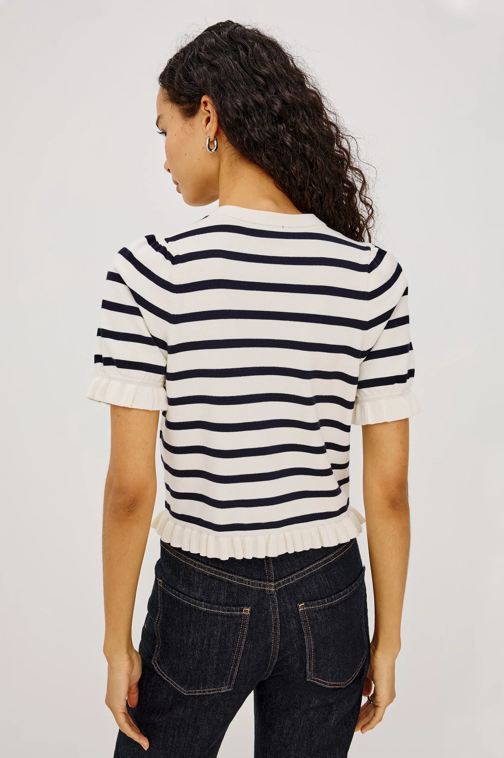 Rails - Lora Top in Ivory Navy Stripe