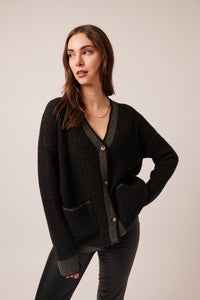 LINE Knitwear - Lyra Cardigan in Smokey Chimney