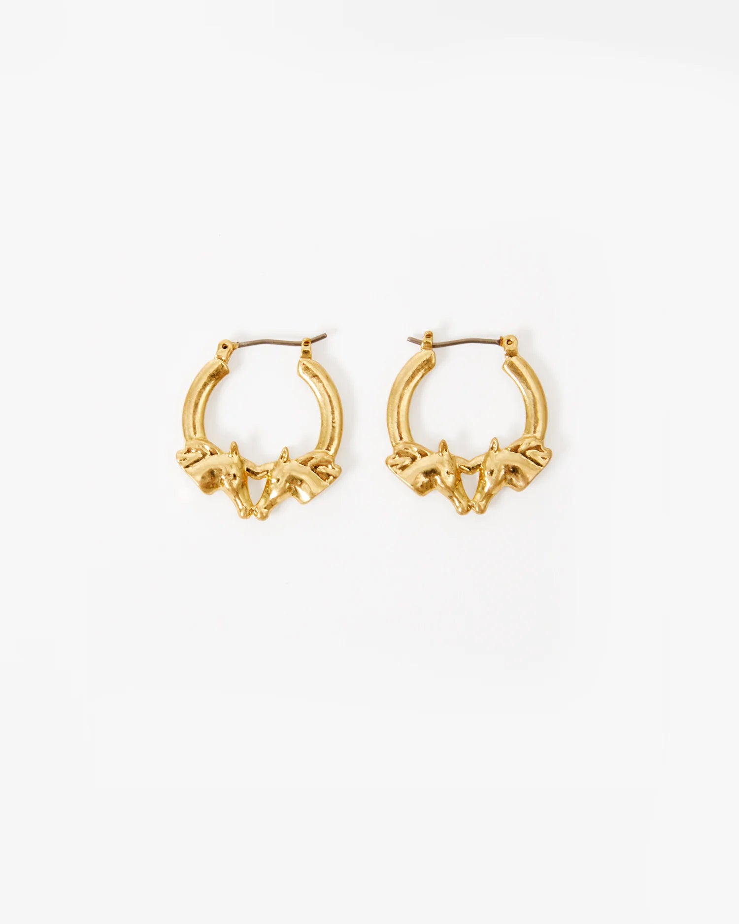 Clare V. - Le Cheval Earrings in Vintage Gold