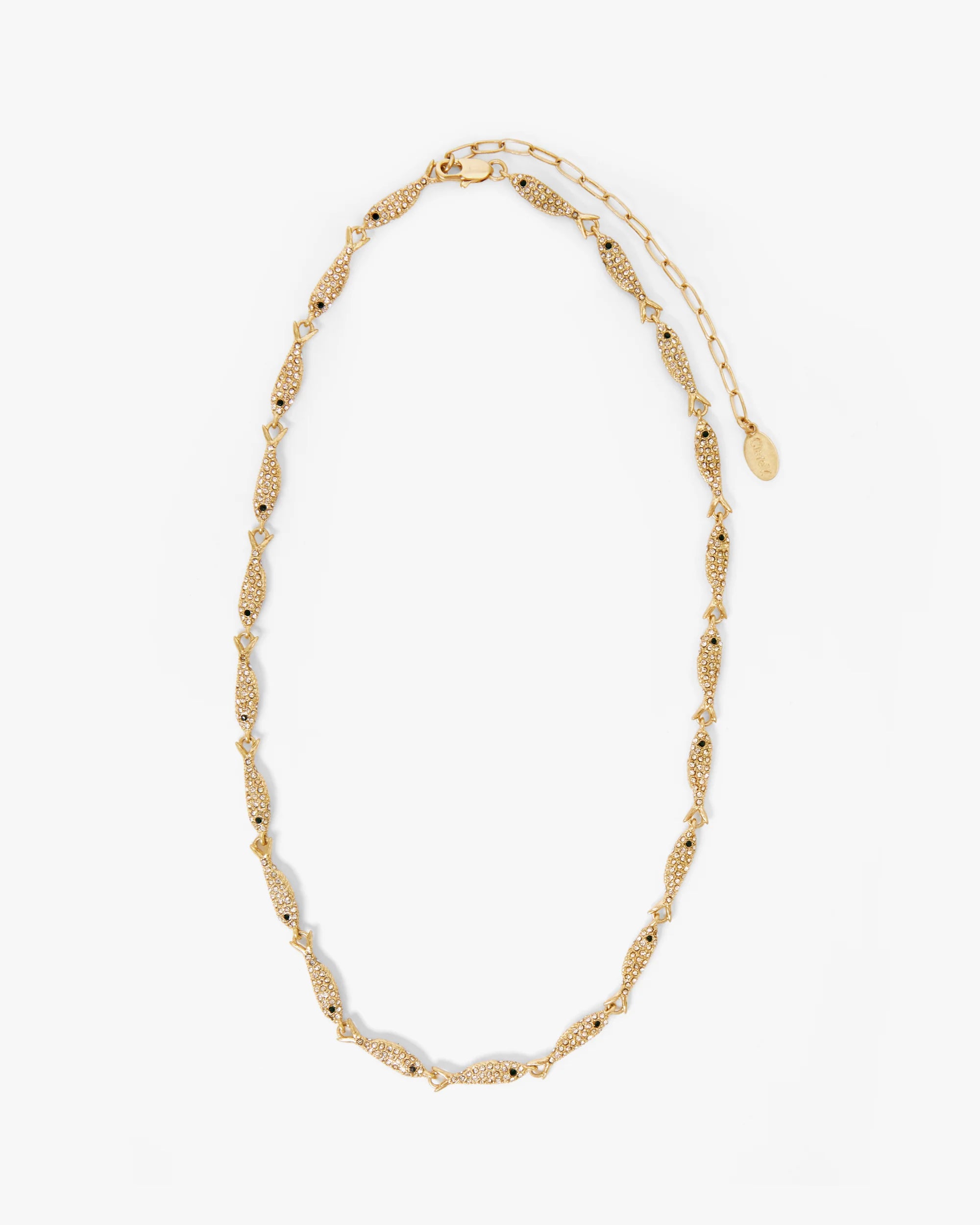 Clare V. - Le Pavé Sardine Necklace in Vintage Gold