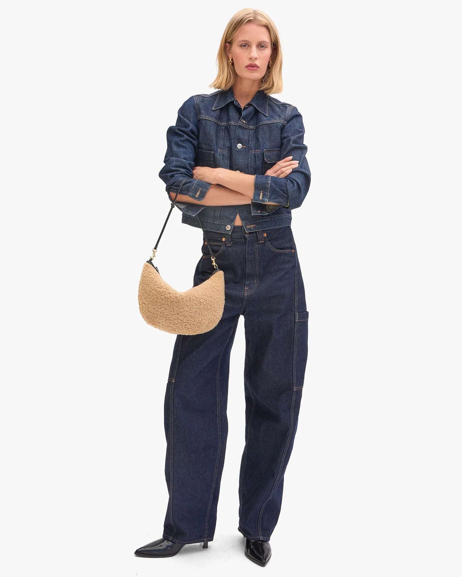 Clare V. - Lune Shearling in Café Au Lait