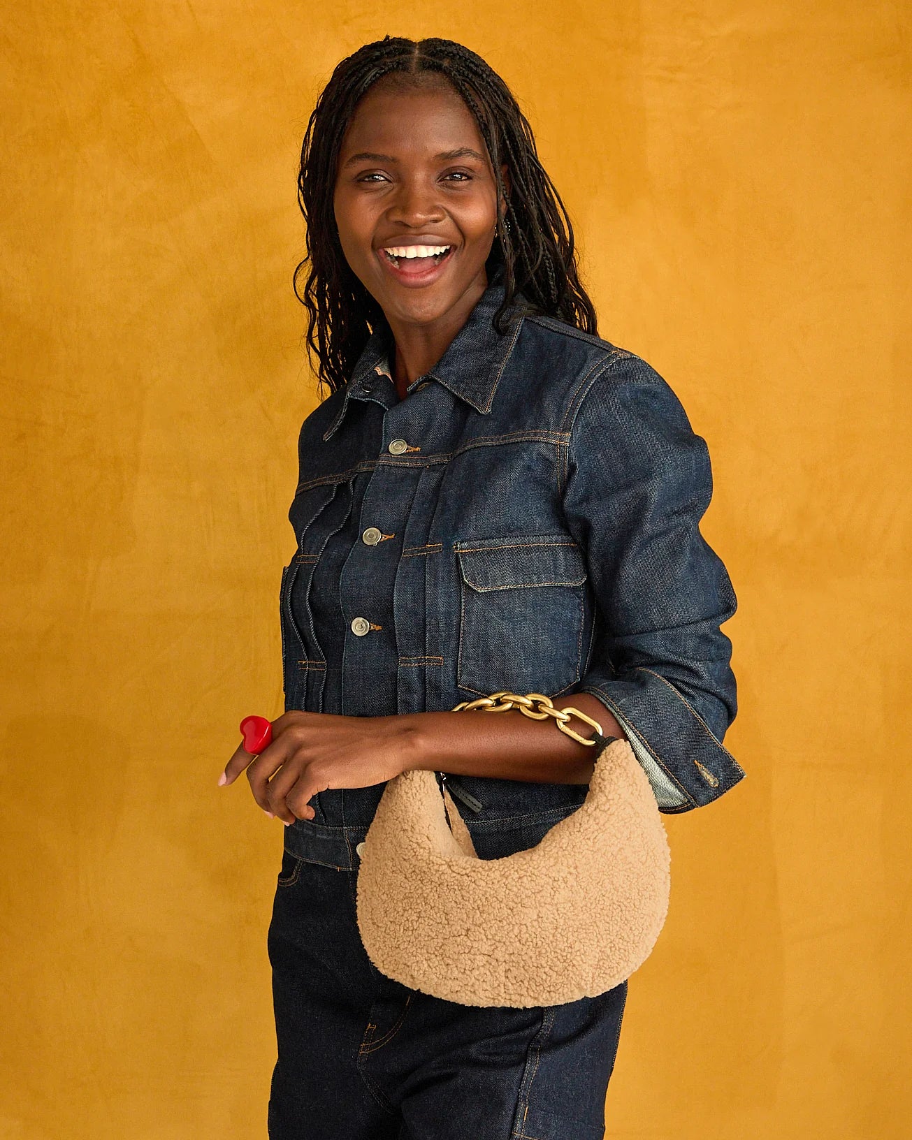 Clare V. - Lune Shearling in Café Au Lait