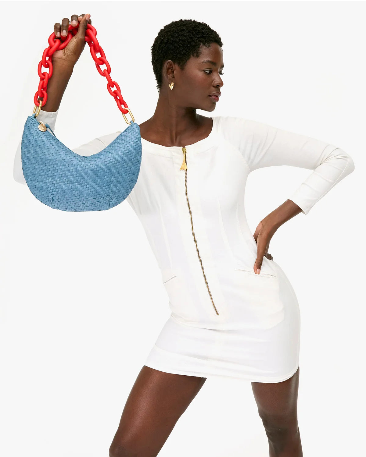 Clare V - Shortie Strap - Bright Poppy
