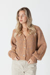 Lyla & Luxe - Matilda - Marled Ribbed Cardigan in Peach Marl