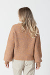 Lyla & Luxe - Matilda - Marled Ribbed Cardigan in Peach Marl